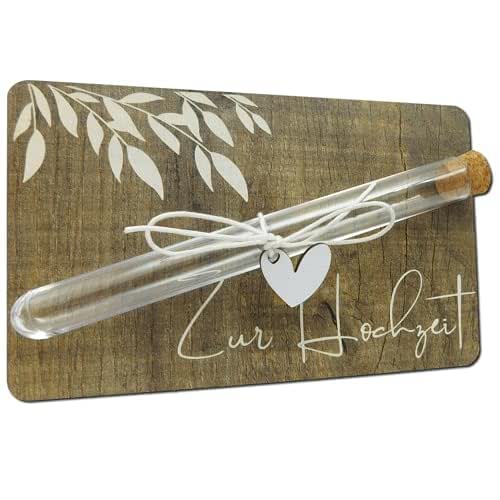 Hochzeits-Geldgeschenk Set Mit Trockenblumen & Reagenzglas - Kreative Geschenkbox Für Brautpaare