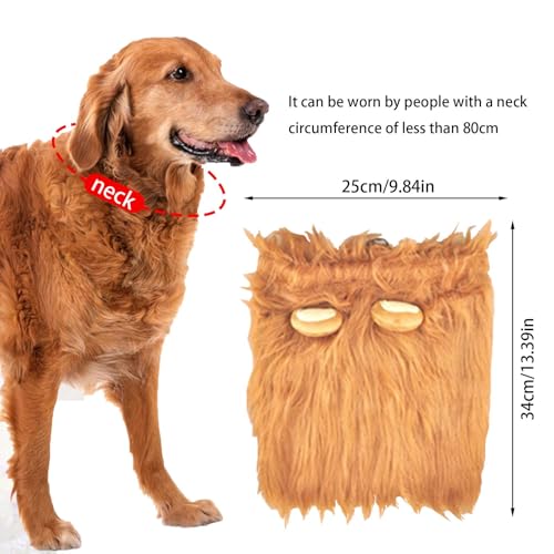 ZYEKIU Löwenmähne Hund, Hundekostüm mit Ohren, Löwenkostüm Hund Lebensecht, Dog Costume Einstellbar, für Halloween, Hundeausstellungen, Karneval Cosplay-Partys (L, Hellbraun)