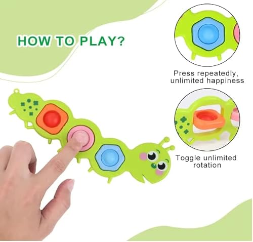 Pop Fidget Toys Push Bubble Pop Keychain Toys Caterpillar Shape Fidget Toy Mini Stress Relief Hand Toys Hard Shell Toy Cheap For Kids And Adults #TOP1