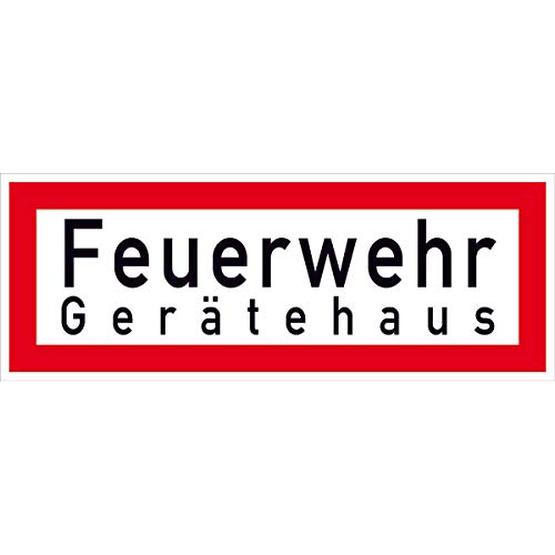 Betriebsausstattung24 Hinweisschild für die Feuerwehr Feuerwehr Gerätehaus Gröߟe (BxH): 59,4 x 21,0 cm Aluminium geprägt