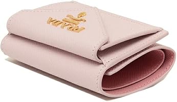 美品✨プラダ 三つ折り財布 1ML021 バイカラー グレー×ピンク PRADA プラダ 三つ折り財布 サフィアーノ バイカラー ミニ財布