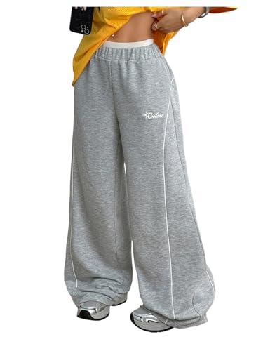 Pantalon de parachute femme large Y2k Floerns streetwear fluide et confortable