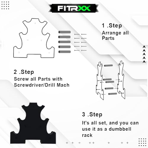 Fitrxx Fitness Dumbbell Weight Stand, Home and Gym Dumbbell Stand for Strength Training, Compact and Easy to Use, Dumbbell Rack (Without Dumbbells) 5 41hXvBFHz9L