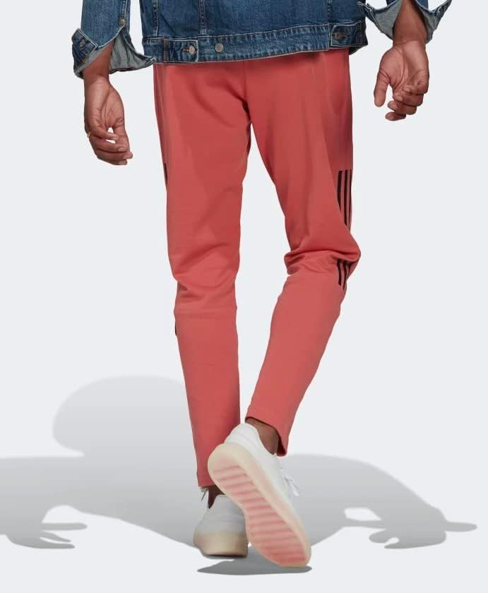 Vista 3 de adidas Pantalones deportivos con puños de 3 rayas para hombre, rojo maravilloso, talla L, Rojo Wonder