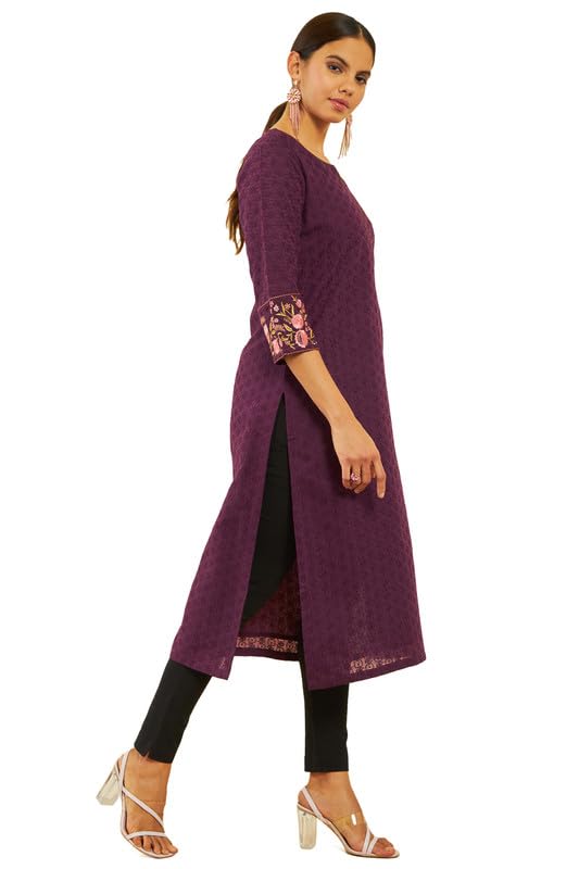 Image of Soch Women's Cotton Straight Kurta