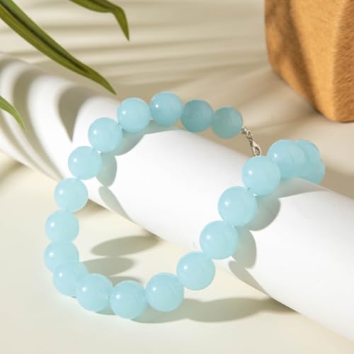 Colorful Acrylic Round Beaded Choker Necklace Handmade Adjustable Resin Chunky Candy Color Beads Necklace Bohemia Geometric Statement for Women Costume Party Summer Vacation Jewelry Gifts3