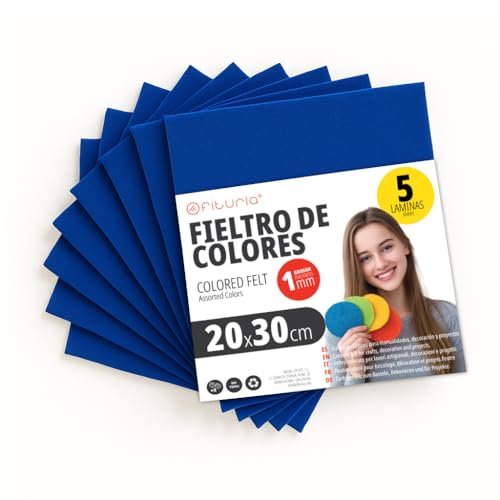 OFITURIA Fieltro para Manualidades DIY, Láminas de Tela de