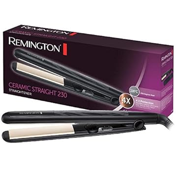 Remington Piastra per capelli Ceramic Straight - 4 Protezioni - Rivestimento antistatico in tormalina ceramica, Distribuzione uniforme del calore, Carica statica inferiore e Lucentezza setosa, S3500