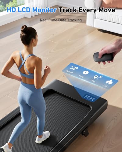 Image of DeerRun Walking Pad with 6% Incline, 3 in 1 Under Desk Treadmill for Home Office & Small Spaces, 2.5HP Quiet Walking Pad Treadmill with 300lb Capacity, 0.6-3.8MPH, App & Remote Control