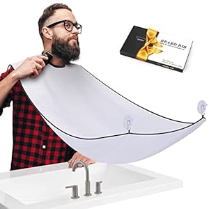 Beard Bib, Beard Catcher, Men’s Non-Stick Material Beard Apron, for Styling and Trimming, One Size Fits Everyone