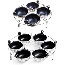 Eggssentials Egg Poacher Insert Stainless Steel Poached Egg Cooker Eggs Poaching Cup PFOA Free Egg Poachers Nonstick, 9 inches Rack Compatible with Skillet Instant Pot Pressure Cooker, 6 Poached Cups