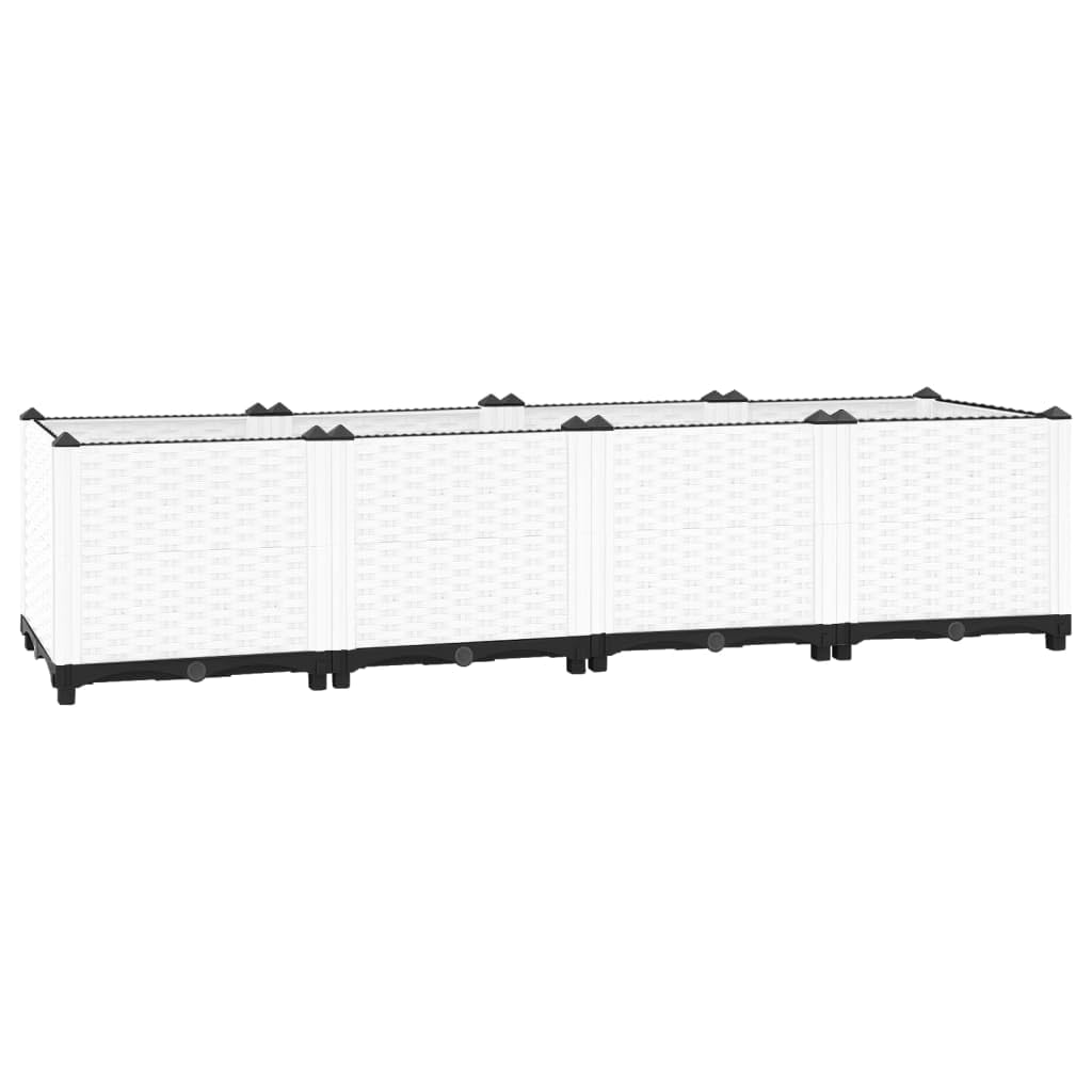 vidaXL Raised Garden Bed - Versatile Flower Planter, Ample Space, Polypropylene Material, Stylish Rattan Design, Grey