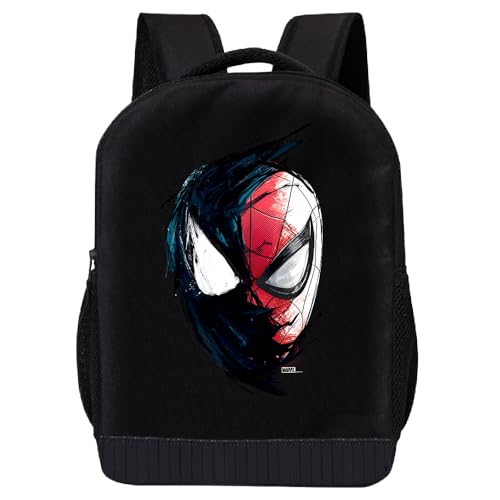 Marvel Spiderman Backpack for Adults and Kids | Venom Split-Mask Bookbag Featuring Spiderman & Venom Art | Toddler Travel Bag Lightweight Laptop Backpack for School | Ages 3+