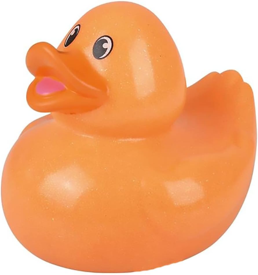 Glitter Rubber Duck Toy Assortment Duckies for Kids, Bath Birthday Gifts Baby Showers Summer Beach and Pool Activity, 6" (12-Pack)