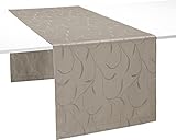 Erwin Müller Tischläufer Remscheid Damast buntgewebt Jacquard taupe Größe 40x130 cm