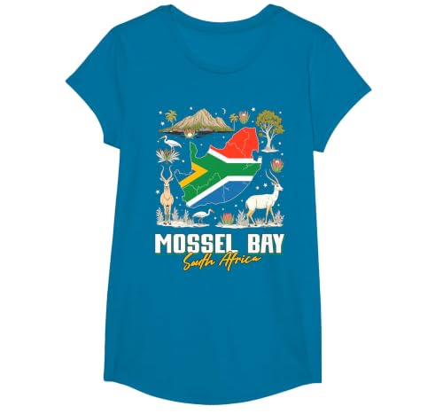 Mossel Bay South Africa T-Shirt, Girls, Sapphire Blue, Medium