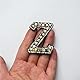 Yulakes 26PCS Pearl Glitzer Strass Alphabet Aufkleber Iron On Patches Applique A-Z Bling Strass Buchstaben Aufnäher Patches Applikation White Pearl Englischer Buchstabe Alphabet Applikation