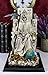 Ebros White Robe Santa Muerte Holy Sacred Death Bone Mother Seated On Throne with Scythe Statue Patron of Protection Healing Purity Figurine Day of The Dead Decorative Sculpture