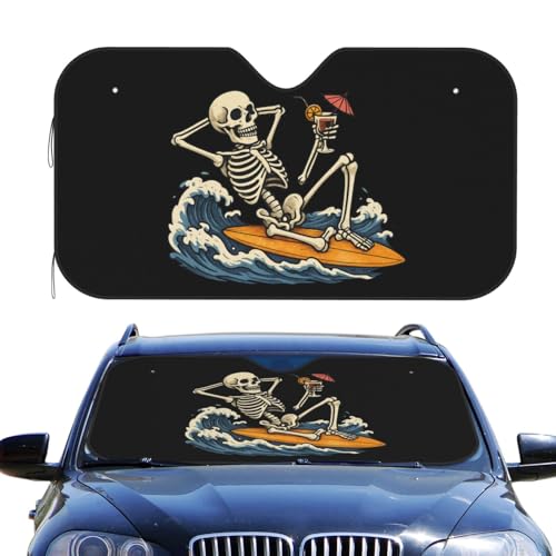 Couverture pare-brise voiture retro skull protège-soleil auto pliable pour camping-car et MPV