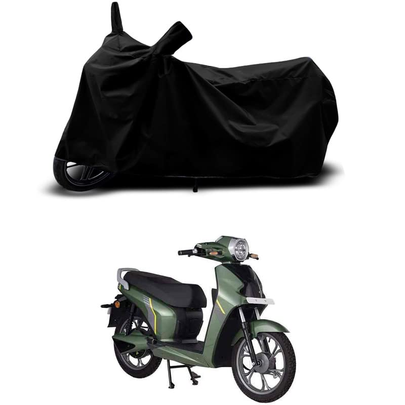 Image of 100% Scratchproof /UV-Rays /Heat Protection /Birds Dropping /Water Resistant /Dust Proof /Waterproof /Full Bike Scooty Two Wheeler Body Cover Compatible for BGauss D15 Pro All Varients[Black]