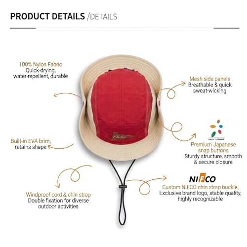 Image of Color-Blocked Fisherman Style Sun Hat for Outdoor Camping, Surfing & Vacations - Wide Brim, UV Protective, Anti-Slip