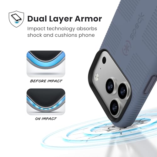 Image of Speck CANDYSHELL Grip +MS Case for iPhone 17 Pro - Mystery Blue /Faded Denim | Slim Protective Grip | Drop Protection | MagSafe Compatible