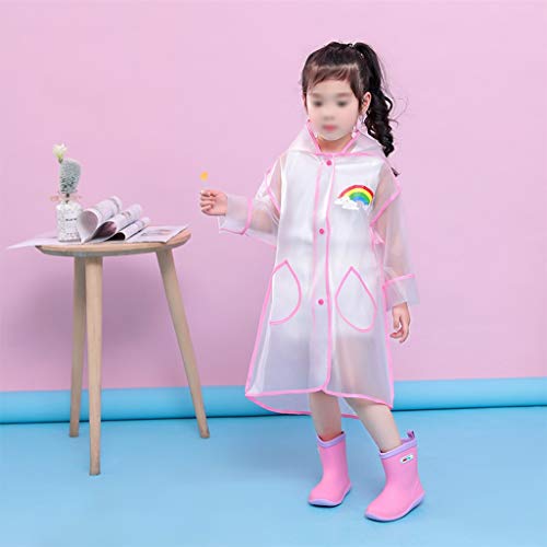 Preisvergleich Produktbild EWQG-Pfanne Kinder Regenponcho Wasserdicht Leicht Regenmantel Atmungsaktiv Regenjacke Outdoor Regenponcho mit Tiermuster Kapuze für Jungen Mädchen -AA Schutz Overall (Farbe : Pink, Size : M)
