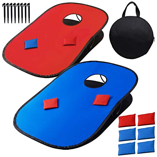 Juegoal 3x2ft Collapsible Portable Cornhole Game Set with 2 Cornhole Boards, 10 Bean