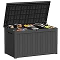 GYMHILL 230 Gallon Deck Box Large Outdoor Storage for Patio Furniture,Outdoor Cushions,Garden Tools and Pool Supplies,Waterproof,Resin,Lockable(Black)
