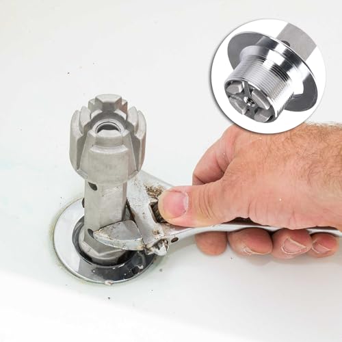 HAUTMEC Tub Drain Remover Wrench Tool Heavy Duty Aluminum Shower Bathtub Drain Removal Tool PL0030 - Image 7