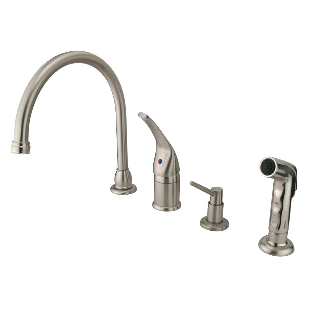 Kingston Brass KB828 K8 Chatham Single Lever Handle Kitchen musluk with Spray ve sıvı sabun dispenseri, saten nikel Kingston Brass