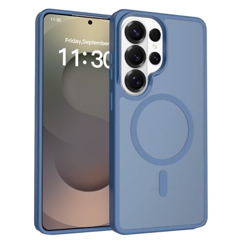 Coque Samsung S24 Plus transparente bleue pour chargeur magnétique