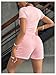 SOLY HUX Women's Summer Sweatsuits Short Sleeve Fitted Crop Top and Shorts 2 Piece Outfits Plain Pink X-Small