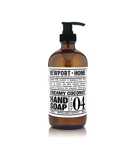Newport + Home Hand Soap, Creamy Coconut 16 oz/473ml Infused w/Coconut Oil & Essential Oil by Home and Body Co image 2