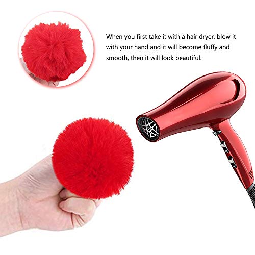 20 Pcs Faux Fur Ball Pom Poms Keychains For Handbag Purse Fluffy Ball (With Lobster Buckle) #TOP3