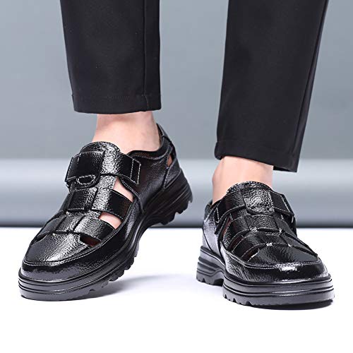 Veslexth Men Business Working Sandals Man Summer Office Breathable Loafers Leather Walking Slip-on Casual Oxfords Male Cocktail Party Fashion Dress Formal Shoes2