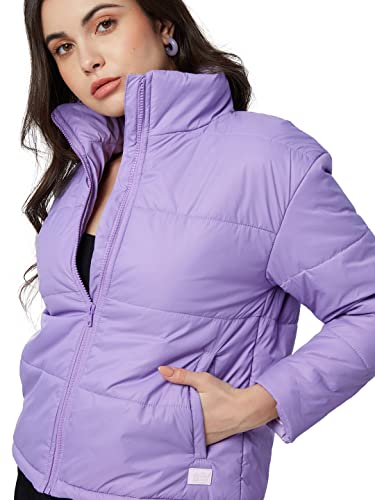 Image of The Souled Store Solids Women and Girls Solid Full Sleeve Cotton Blend Puffer Jackets
