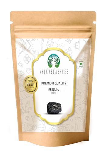 AYURVEDASHREE Surma (Kala) 50gm - Kajal - Eye Surma - Soorma Black - Kohl Stone (Galena) - Stibnite - Black Antimony