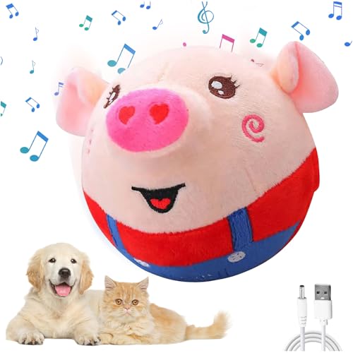 Yozexin Chuckle Chums Dog Toy Interactive Dog Toys: Active Moving Shake Bounce Washable Cartoon Dog Toys for Boredom for Small Medium Dogs (Red)