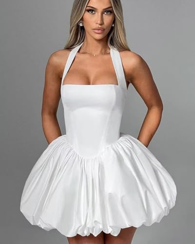 Satin Halter Homecoming Dresses for Teens HOCO Dresses Short Prom Cocktail Gowns 20253
