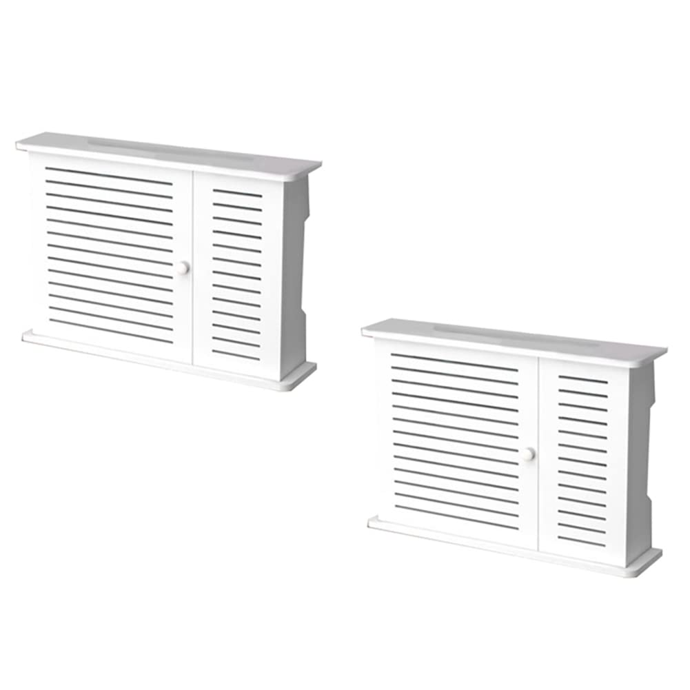 Boîte de rangement routeur WiFi et câbles en bois lot de 2