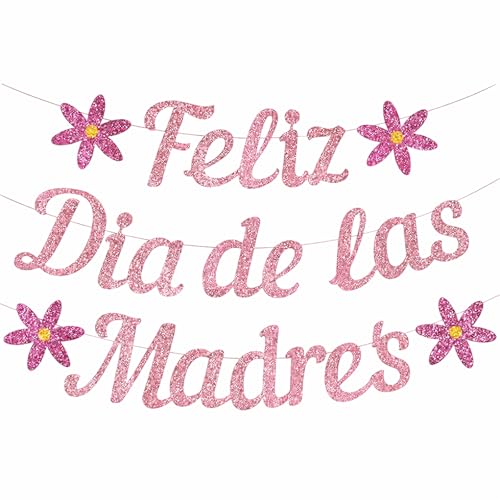 Feliz Dia De Las Madres Banner Feliz Dia De Las Madres Decorations Glitter Happy Mothers Day Banner Decorations Sign Garland DIY Home Office Fireplace Wall Party Decoracion Para El Dia De Las Madres