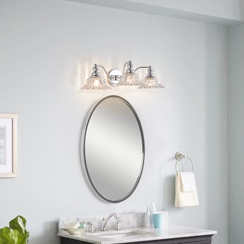Image of XIEDUN Chrome Vanity Light 3 Light Bathroom Lights Vanity Lights for Bathroom Bathroom Light Fixtures