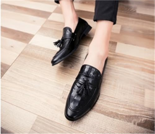 Burnished Toe Tassel Loafers Mens PU Leather Anti-Slip Loafers Flexible Comfortable Fashion Classic Slip On3