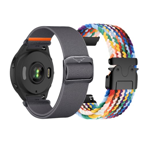 2�{ �Z�b�g �i�C�����o���h �Ή� Garmin Forerunner 265 46mm �i�C������ �����o���h �L�k�� �}�O�l�b�g�o�b�N�� �����\ �ʋC�� �y�� �X�|�[�c �i�C���� �x���g�R���p�`�u�� Garmin Forerunner 265 46m