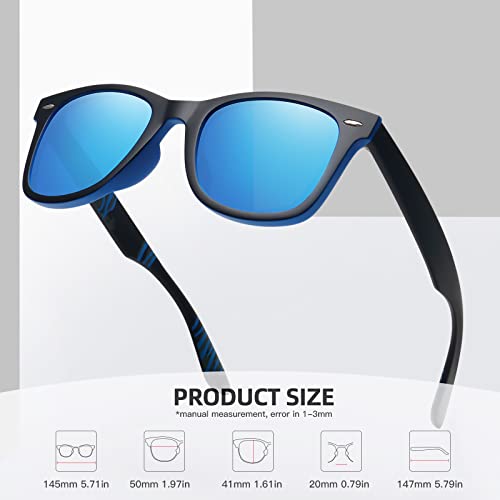 Image of MEETSUN Polarized Sunglasses for Women Men Classic Retro Square Frame Driving Sun Glasses UV Protection