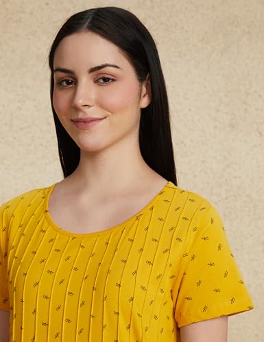 Image of Amazon Brand - Symbol Women Cotton Ankle Length Regular Fit Nighty | Night Dress (Available in Plus Sizes)