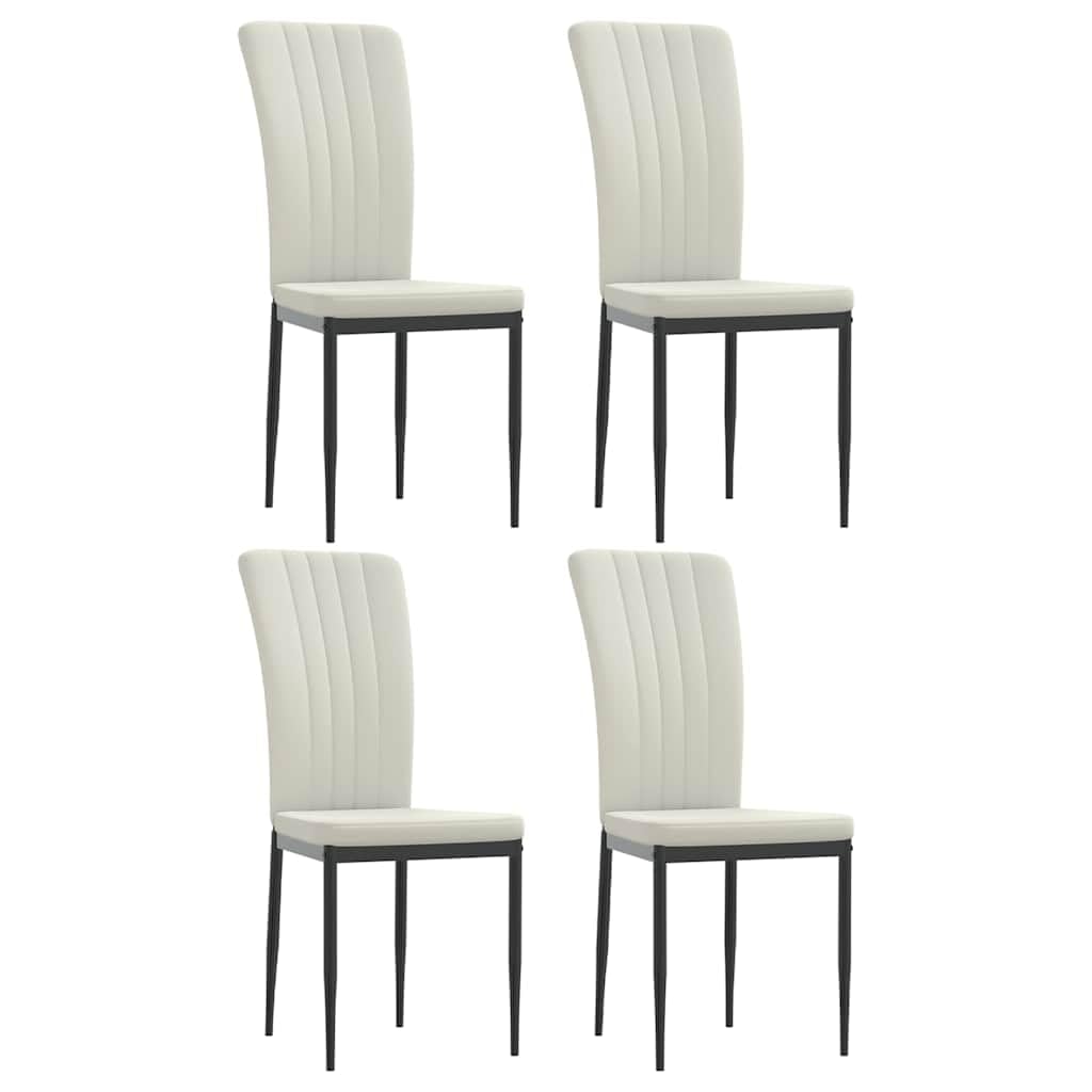 Chaises de salle à manger 4 unités velours crème