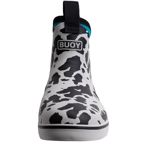 Image of Buoy Boots Women's Waterproof Ankle Rain Boots, Rubber Deck & Fishing Boots | Neoprene Lining, EVA Foam Insole, Slip-Resistant Non-Marking Outsole for Comfortable Traction on Boats, Farms & Wet Ground