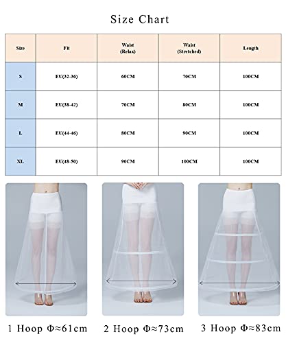 BEAUTELICATE Petticoat onderrok hoepelrok dames rockabilly A-lijn lang voor bruiloft bruidsjurk avondjurk wit - Image 7